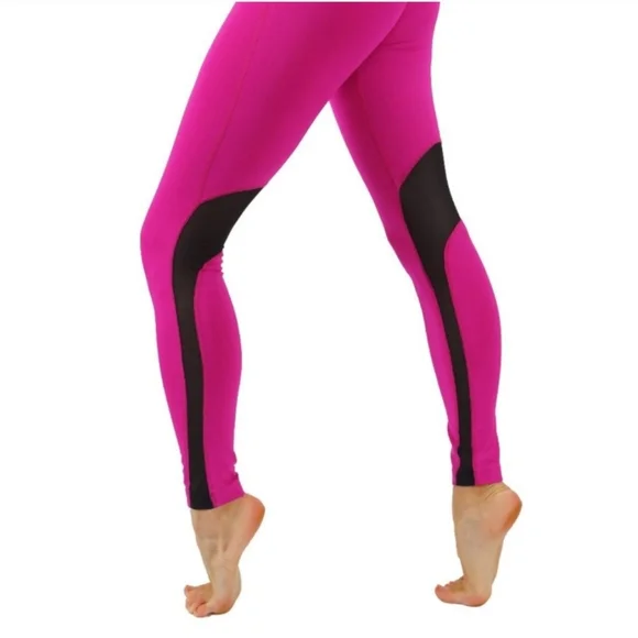 Yoga Pants Dry-Fit Workout Leggings Mesh Cutouts - Picture 2 of 2